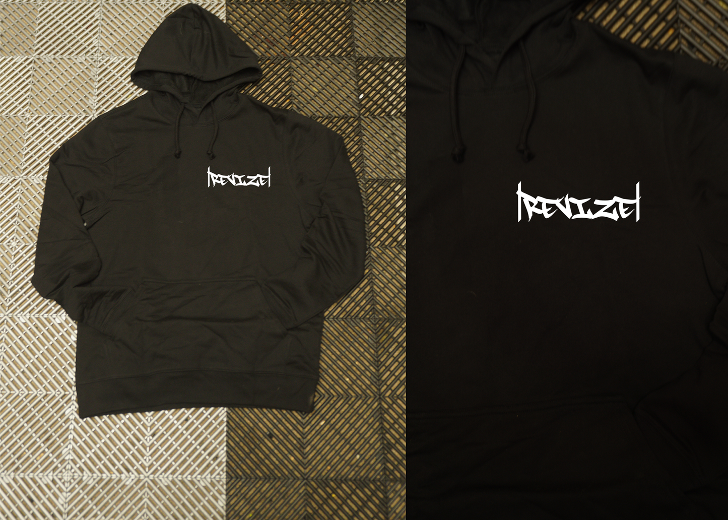 |REVIZE| Puff Print Hoodie (Black)